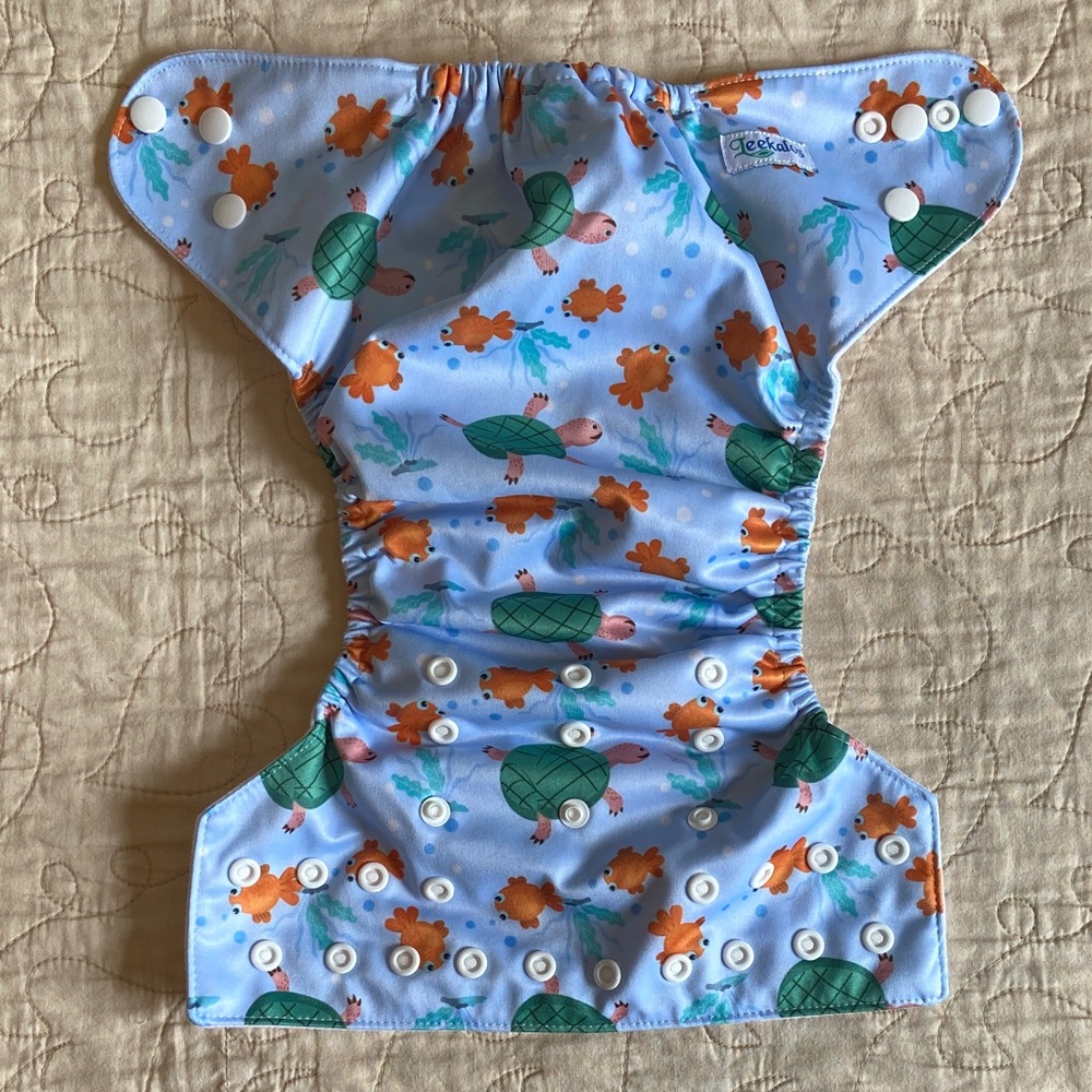 Leekalos Blue Turtle Print Reuseable Diaper